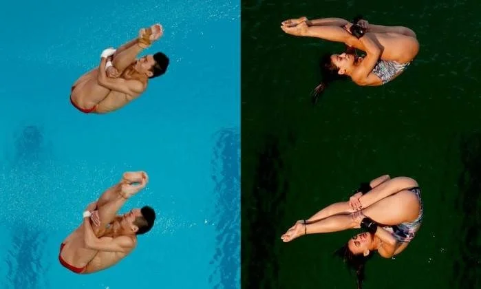 A piscina verde da Olimpíada do Rio 2016